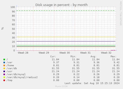 Disk usage in percent