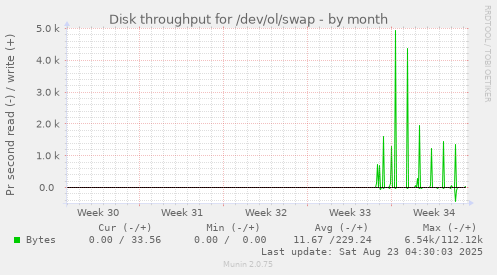 Disk throughput for /dev/ol/swap