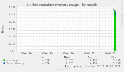 Docker container memory usage