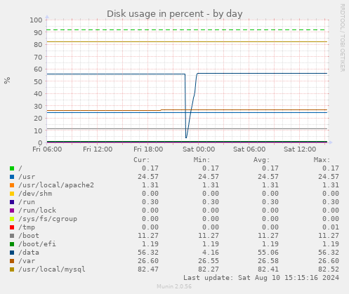 Disk usage in percent