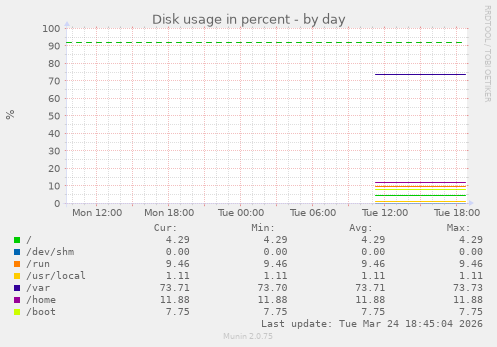 Disk usage in percent