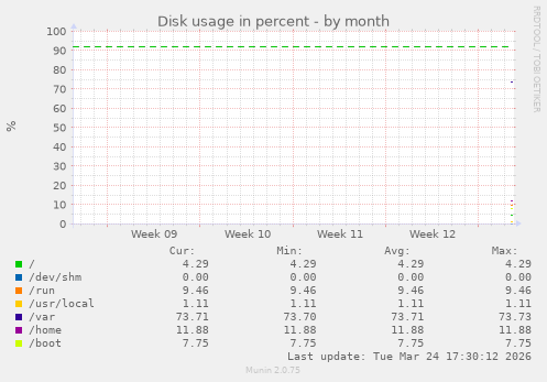 Disk usage in percent
