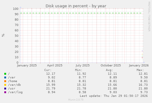 Disk usage in percent