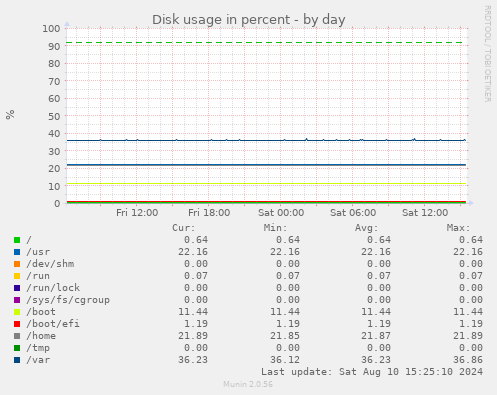 Disk usage in percent