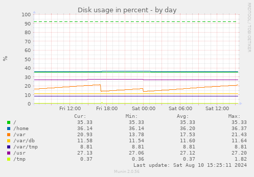 Disk usage in percent