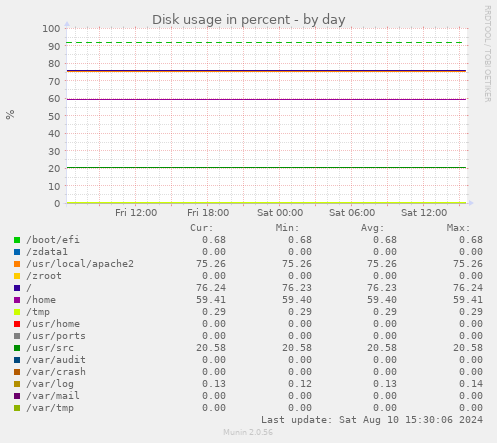 Disk usage in percent