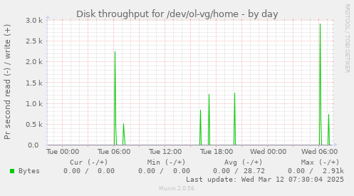 Disk throughput for /dev/ol-vg/home