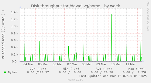 Disk throughput for /dev/ol-vg/home